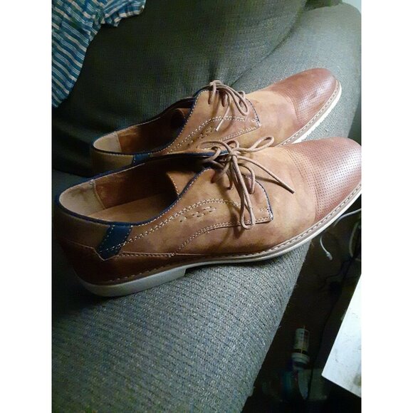 Freeman Sawyer Derby Style Lace Up Mens Shoes Size 13 M Brown Synthetic Suede - Picture 2 of 7